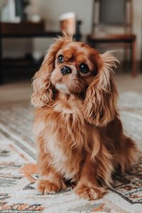 Cavalier King Charles Spaniel qui penche la tête sur le coté. Cette image illustre le module 1 de la formation communication canine qui aborde le langage corporel du chien.  